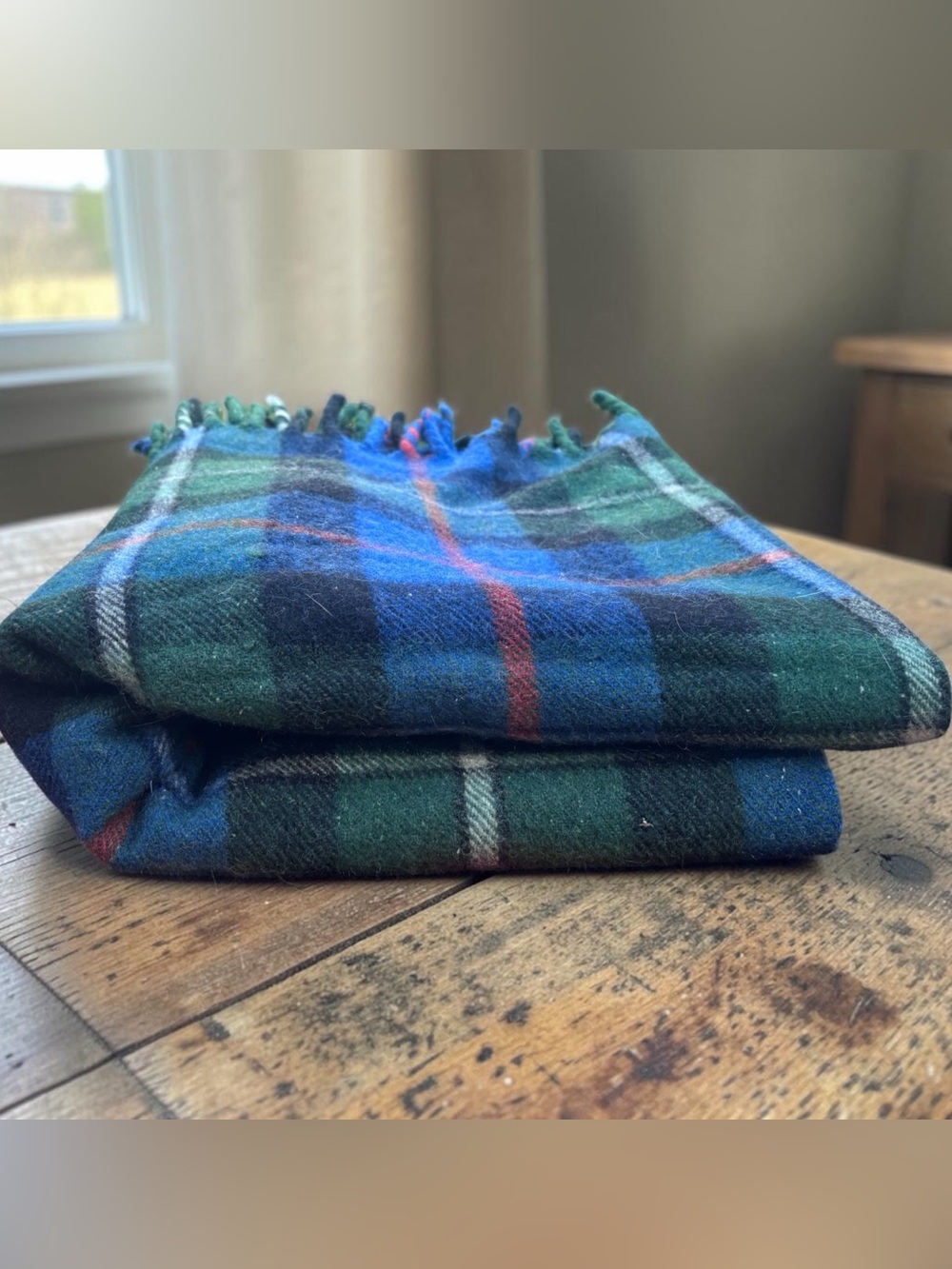 1950s Ottawa Valley Wool Blanket | Pure Wool Plaid Throw